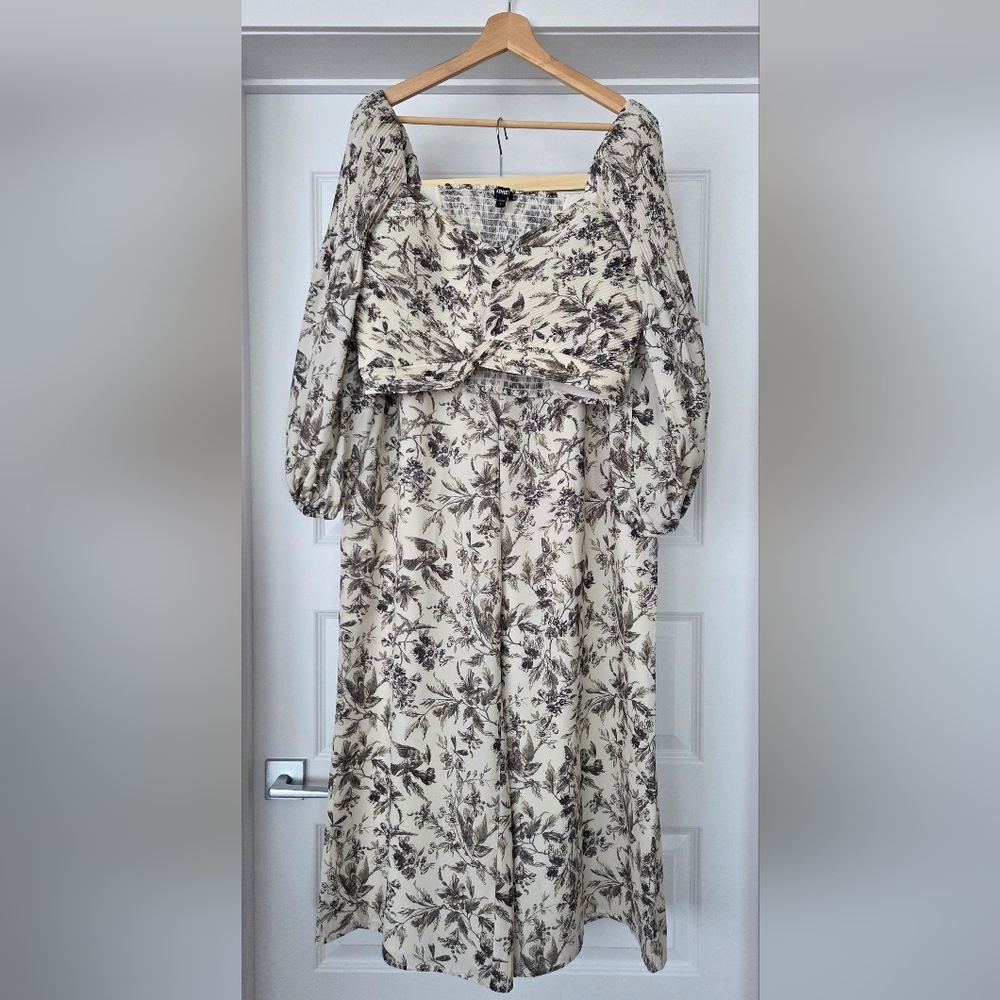 NWT EXPRESS Floral Crop Top and Wide Leg Pant Set, Size L